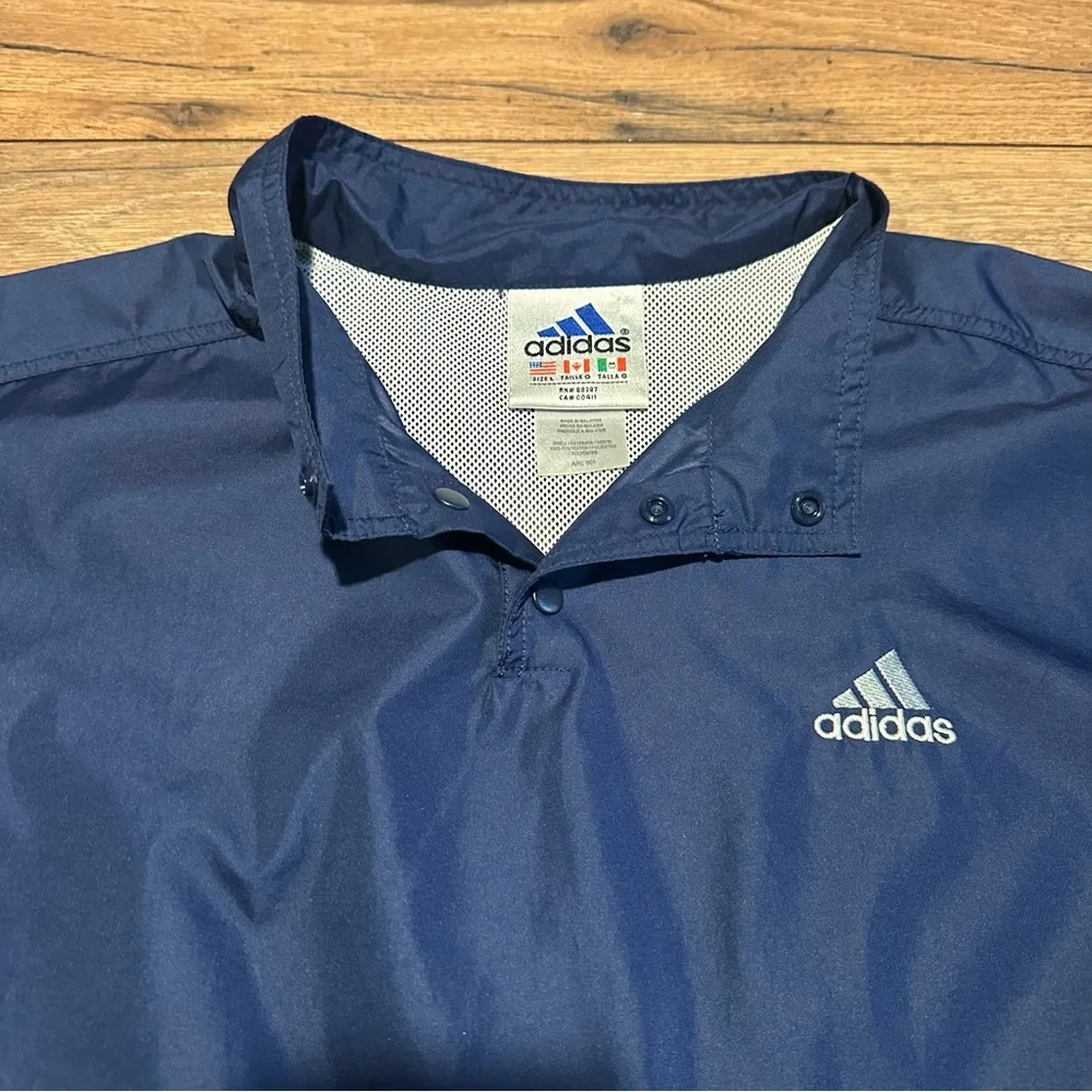 Vintage‎ 90s Adidas Men’s Navy Pullover Windbreaker Jacket L